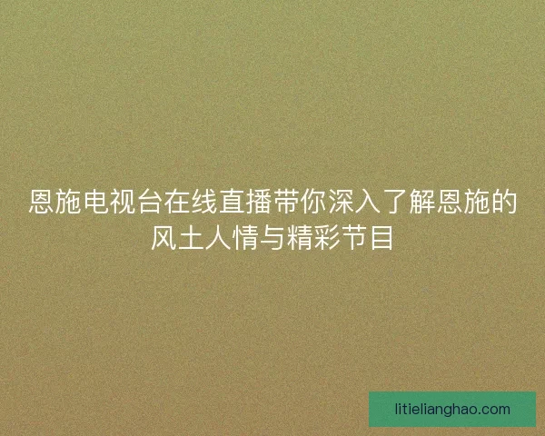 恩施电视台在线直播带你深入了解恩施的风土人情与精彩节目
